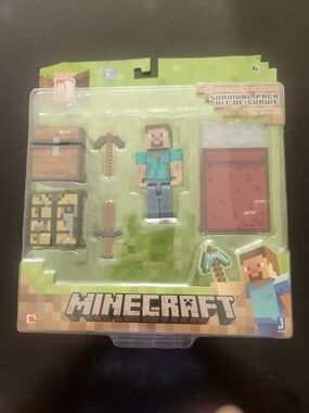 Minecraft Steve Survival Pack Action Figure - Teal & Blue